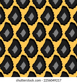 Abstract pattern with geometric forms. Black on yellow background. Great element for your design.
