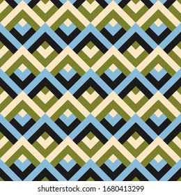 Abstract pattern of geometric shapes. Beautiful seamless pattern. Modern graphic design in digital style with multicolored geometric shapes.