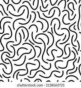 Abstract pattern of geometric shapes black on white background. A geometric wave of circles background. Vector abstract seamless pattern with a hand-drawn round spiral shape made with a brush.