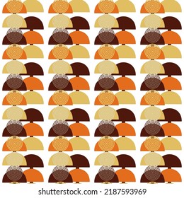 patrón abstracto de formas geométricas círculos semicírculos colores otoñales