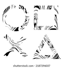 Abstract pattern geometric shapes with marble or liquid texture black colour