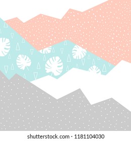Abstract pattern with geometric shapes in pastel. Vector background.