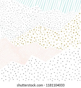 Abstract pattern with geometric shapes in pastel. Vector background.