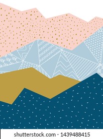Abstract pattern with geometric shapes in pastel. Vector background