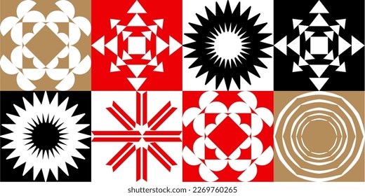 Abstract Pattern geometric vector illustration collection modernist circle, minimalist principal element poster editable