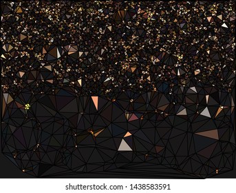 Abstract pattern gold  geometric shapes. Colorful gradient mosaic backdrop. Geometric  triangular background, vector