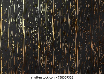 Abstract pattern gold texture. Vector golden and black background.