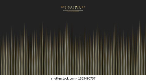 Abstract pattern golden line. Design stripe gold on black background. Modern luxury concept. Vector illustration