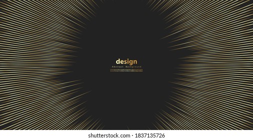 Abstract pattern golden line. Design stripe gold on black background. Modern luxury concept. Vector illustration
