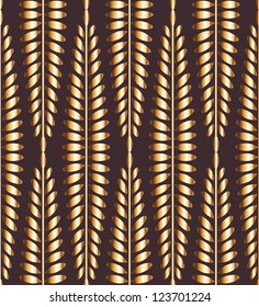 Abstract  pattern with golden wheat. Vector illustration