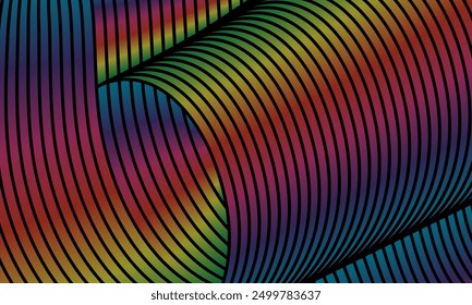 Abstract pattern of gradient lines. Template for packaging, poster, screensaver, textiles, decorations and creative design
