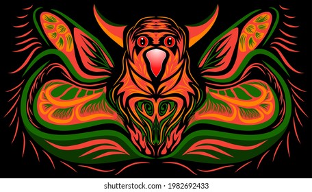 Abstract pattern graphic art a bird