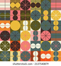 Abstract pattern graphics design inspired by modernism aesthetics arts made with bold geometric shapes and abstract figures for poster, cover, art, presentation, prints, fabric, wallpaper and etc.