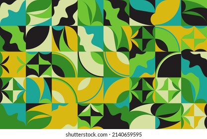 Abstract pattern graphics design inspired by modernism aesthetics arts made with bold geometric shapes and abstract figures for poster, cover, art, presentation, prints, fabric, wallpaper and etc.