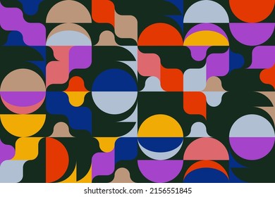 Abstract pattern graphics design inspired by modernism aesthetics arts made with bold geometric shapes and abstract figures for poster, cover, art, presentation, prints, fabric, wallpaper and etc.