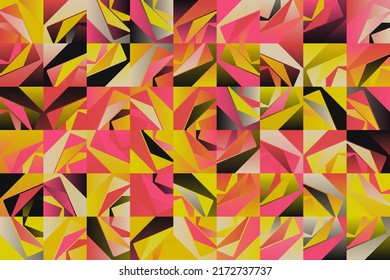 Abstract Pattern Graphics Design Inspired By Modernism Aesthetics Arts Made With Bold Geometric Shapes And Abstract Figures For Poster, Cover, Art, Presentation, Prints, Fabric, Wallpaper And Etc.