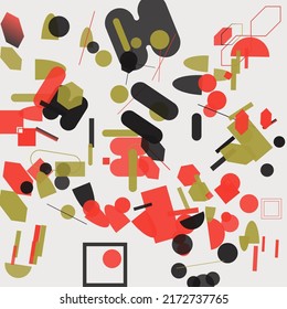 Abstract pattern graphics design inspired by modernism aesthetics arts made with bold geometric shapes and abstract figures for poster, cover, art, presentation, prints, fabric, wallpaper and etc.