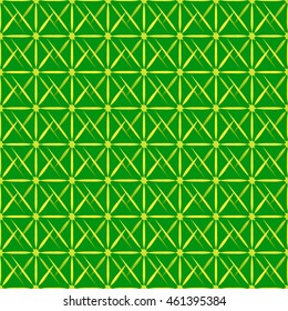 Abstract pattern of grass. Squares and diamonds from grass texture on a green background
