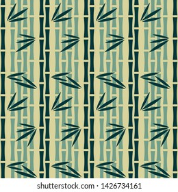 Abstract pattern of green bamboo stalks. Seamless vector illustration