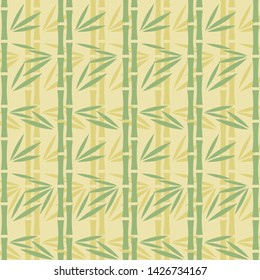 Abstract pattern of green bamboo stalks. Seamless vector illustration