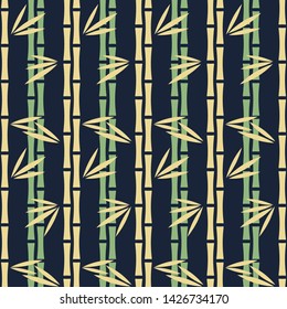 Abstract pattern of green bamboo stalks. Seamless vector illustration