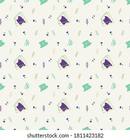 Abstract pattern with green and purple color on white background