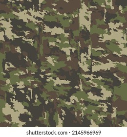 Abstract pattern in green tones imitating military camouflage. Spotted background for fabric, camouflage, texture and textiles
.
