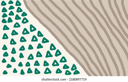 Abstract Pattern Green Triangle Shape Doodle Background