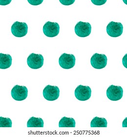 Abstract pattern with green watercolor circles