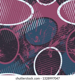 Abstract pattern with grunge effect and different geometric elements. Texture for sportswear, creative, wallpaper.