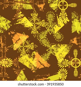 Abstract Pattern with grunge shapes.striped Seamless Pattern.