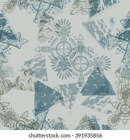 Abstract Pattern with grunge shapes.striped Seamless Pattern.