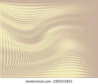Abstract pattern, halftone effect. Lihgt brown and yellow colour. Vector illustration 