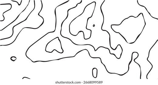 Um padrão abstrato de linhas de contorno pretas desenhadas à mão criando formas orgânicas em um plano de fundo branco limpo.