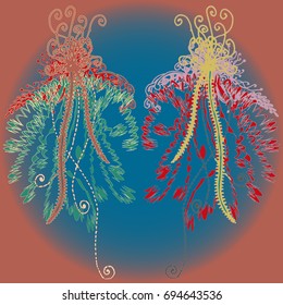 Abstract pattern with handmade doodle for new design work.