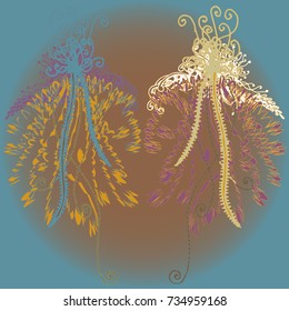 Abstract pattern with handmade doodle for new design work.