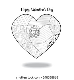 abstract pattern heart illustration in zentangle style eps 10