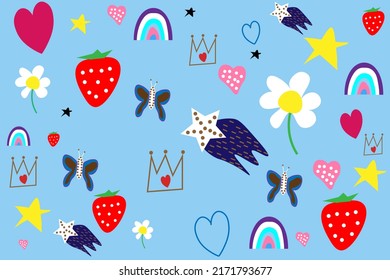 abstract pattern and hearts
