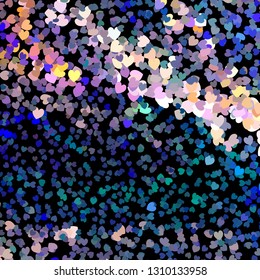 Abstract pattern with hearts on a black background