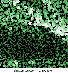 Abstract pattern with hearts on a black background