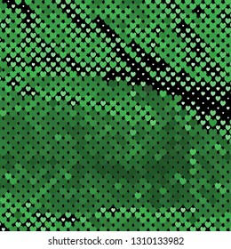 Abstract pattern with hearts on a black background