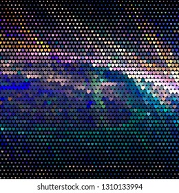 Abstract pattern with hearts on a black background