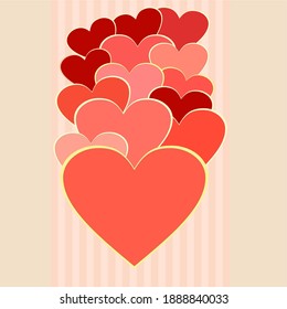 Abstract pattern with hearts. Template for greeting card, invitation and advertising banner, brochure. Cute Valentine cards. Wrapping paper for present. Vector