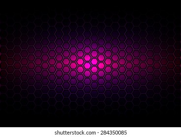 abstract pattern hexagon  on dark purple color background