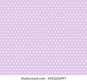 Patrón Abstractas de Formas hexagonales. Color azul violeta en el fondo a juego. Celdas de mosaico de hexágonos redondeados en negrita con relleno. Formas hexagonales. Patrón sin costuras. Ilustración vectorial con mosaico.