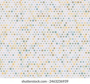 Abstract pattern of hexagon shapes. Multicolored geometric elements of varied size. Bold rounded hexagons mosaic cells with padding and inner solid cells. Regular hexagon shapes. Tileable pattern.