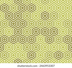Patrón Abstractas de Formas hexagonales. Celda de mosaico en negrita hexagonal apilada. Tonos de color oliva. Células hexagonales. Patrón sin costuras. Ilustración vectorial con mosaico.