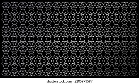 Abstract pattern hexagons outlines Seamless vector background. Silver texture