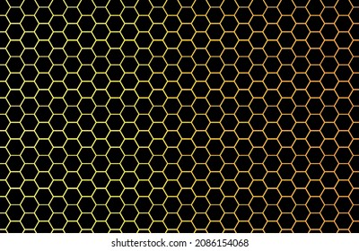 Abstract pattern honeycomb. Fire modern technological background. Bright glow from the hexagon for web banners, blogs, posters, postcards, cover design