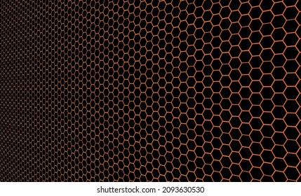 Abstract pattern honeycomb. Fire modern technological background. Bright glow from the hexagon for web banners, blogs, posters, postcards, cover design